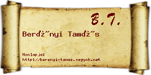 Berényi Tamás névjegykártya